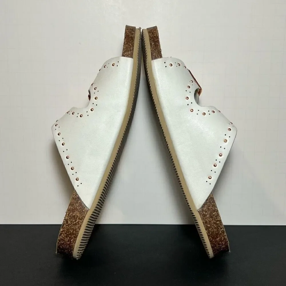 Girls SEYCHELLES Studded White Buckle Strap Sandals / Size 3